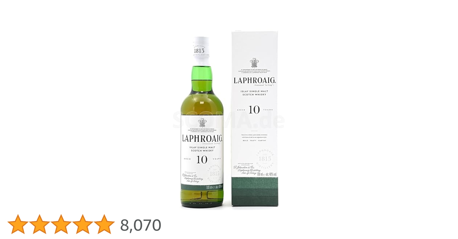 LAPHROAIG 10 Years Old Single Malt Scotch Whisky, 700 ml